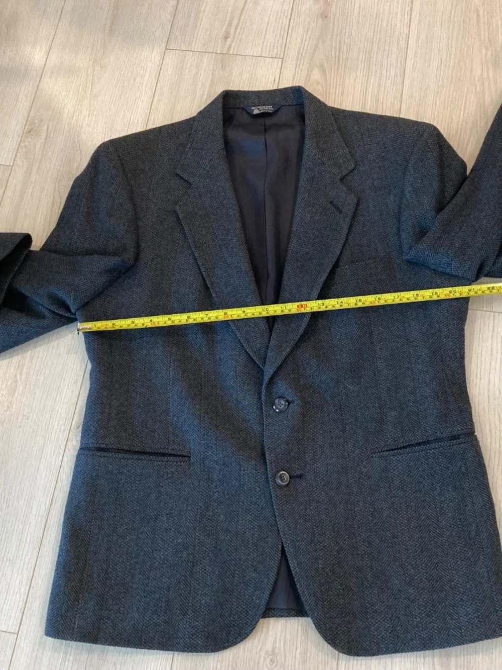 Vintage Kuppenheimer Charcoal Gray Wool Suit Jacket Sport Coat Blazer Men's Size - Picture 11 of 12